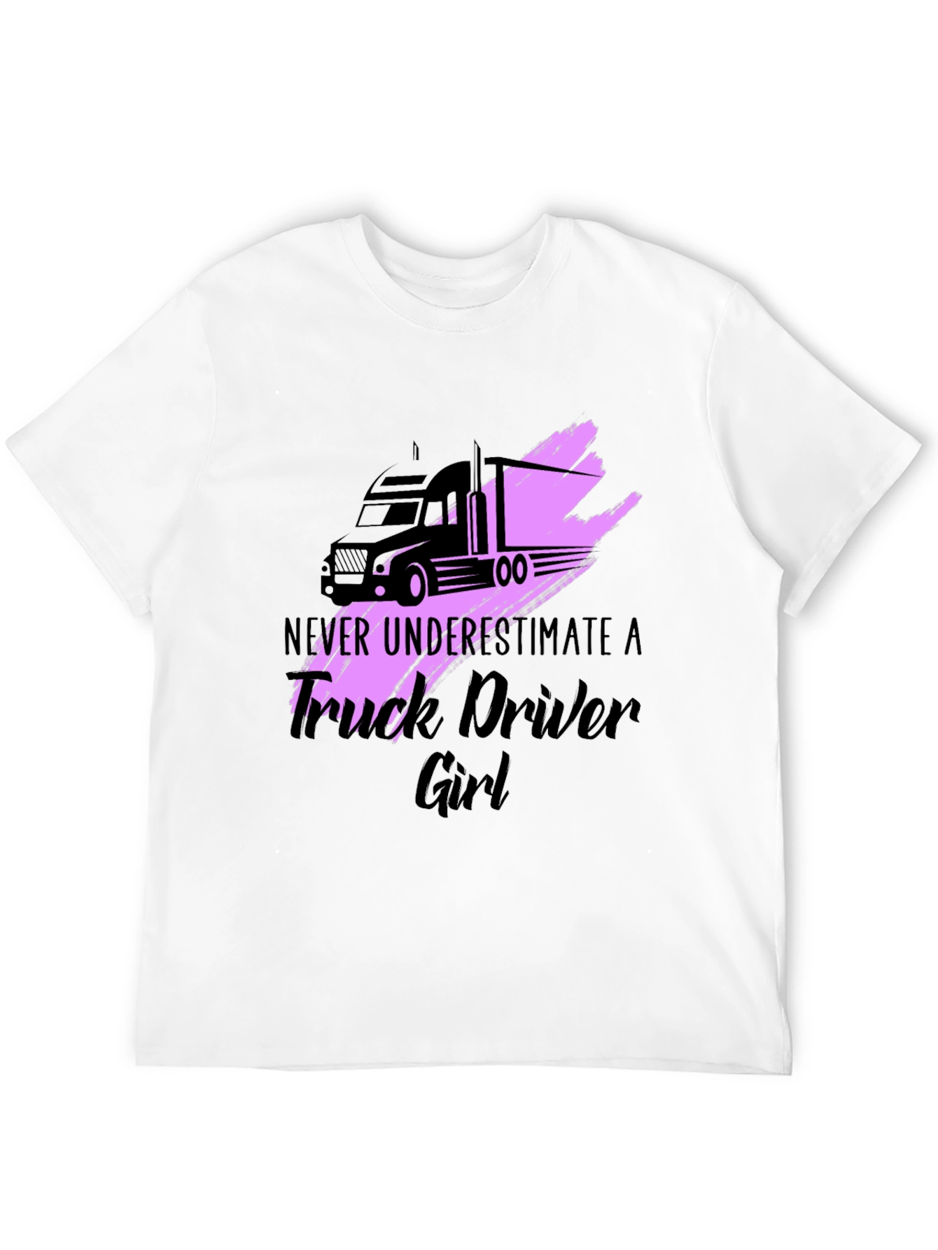 Truck Driver Girl Graphic Tee - Black