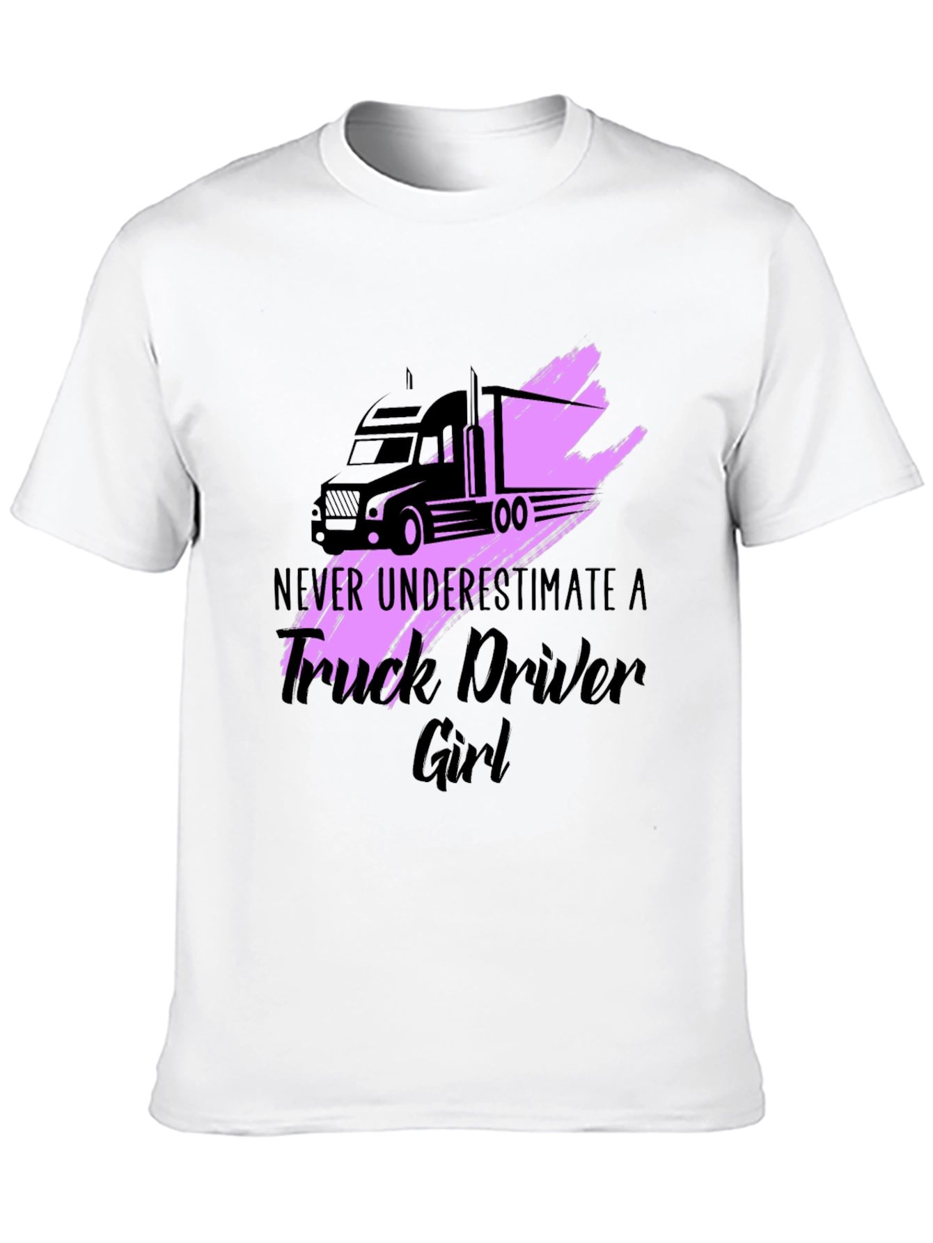 Truck Driver Girl Graphic Tee - Black