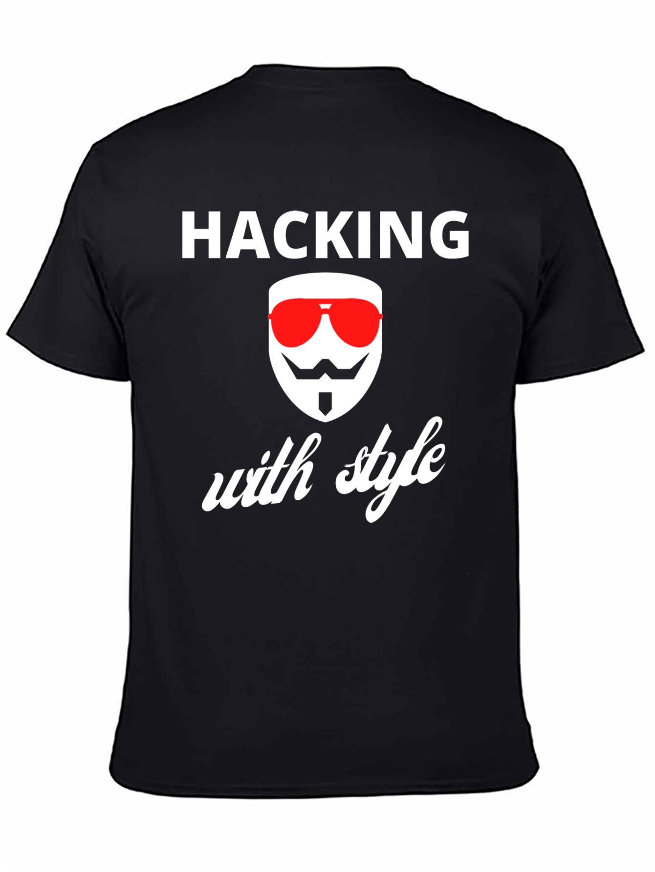 Hacking with Style T-Shirt - Anonymous Mask Graphic Tee