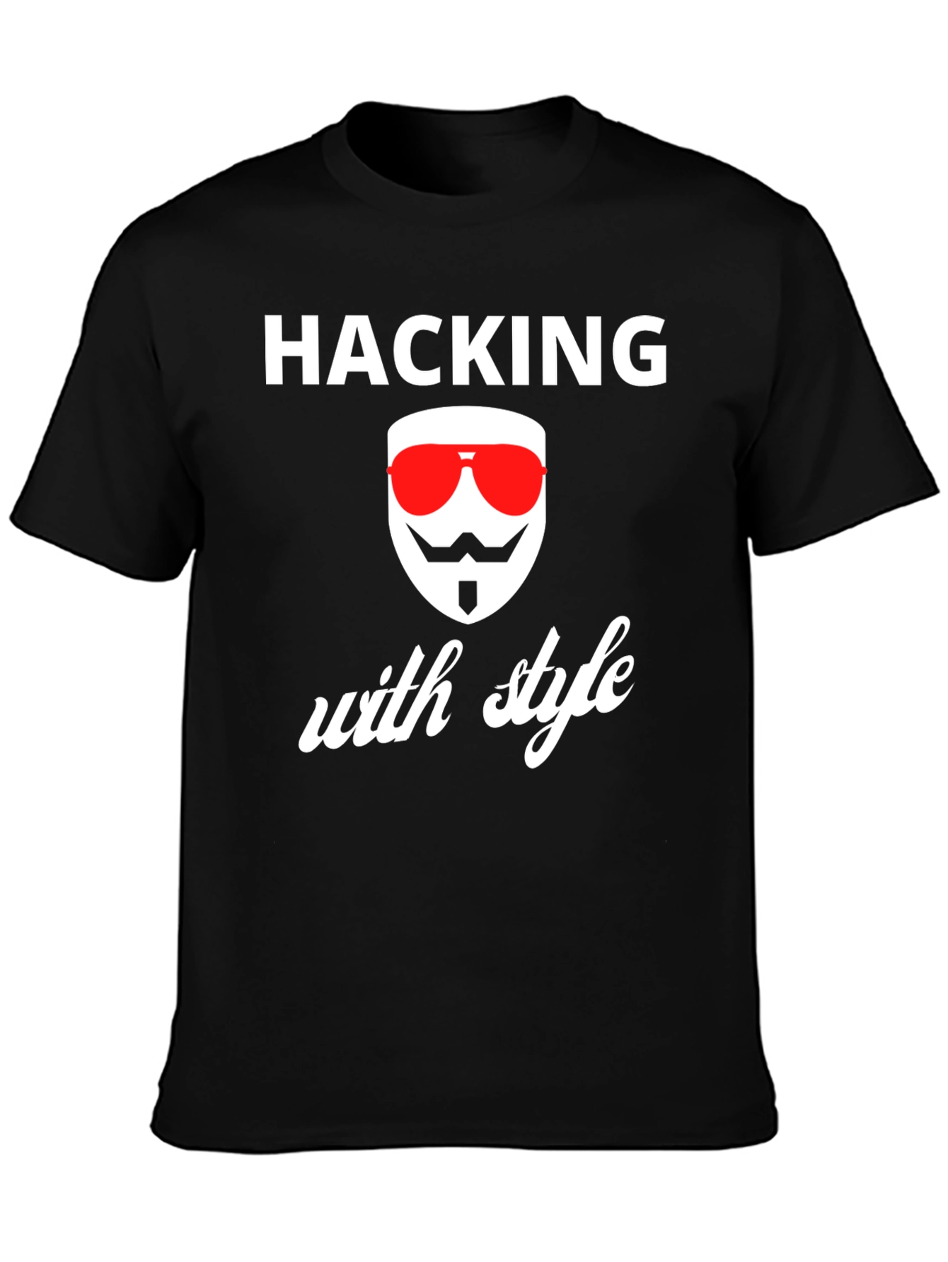 Hacking with Style T-Shirt - Anonymous Mask Graphic Tee