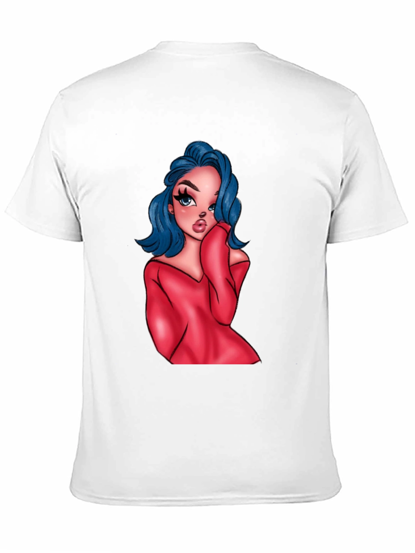 Cartoon Girl Graphic Black T-Shirt