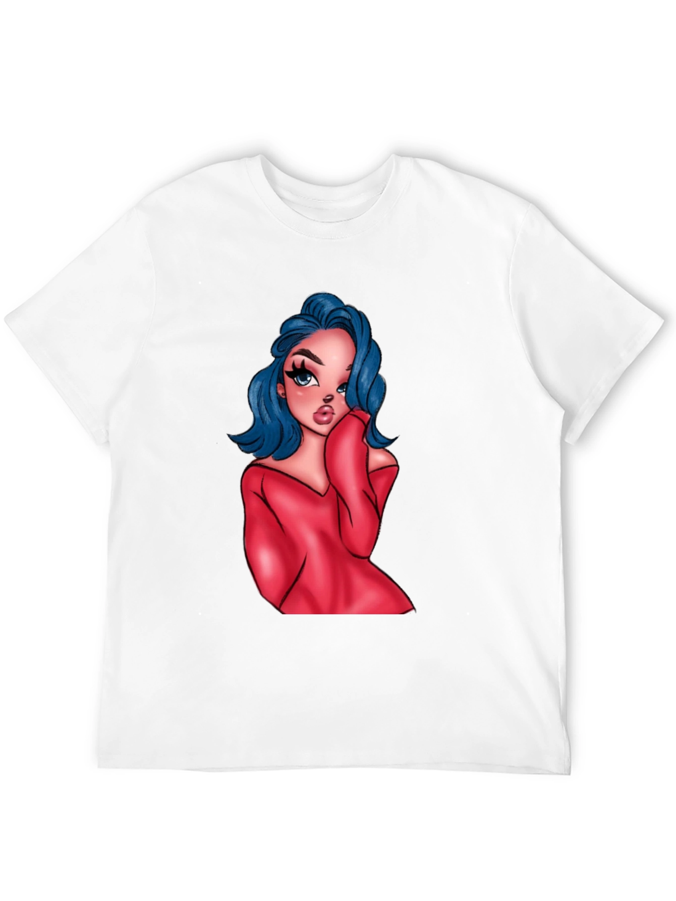 Cartoon Girl Graphic Black T-Shirt