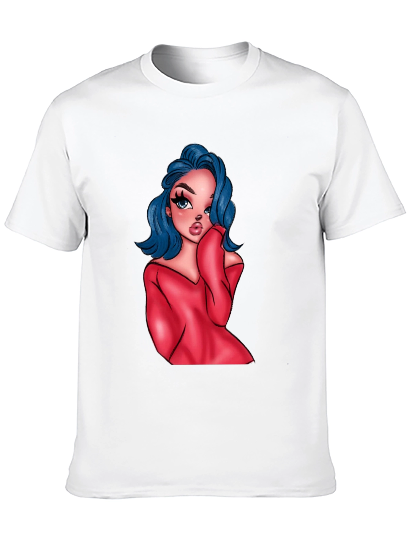 Cartoon Girl Graphic Black T-Shirt