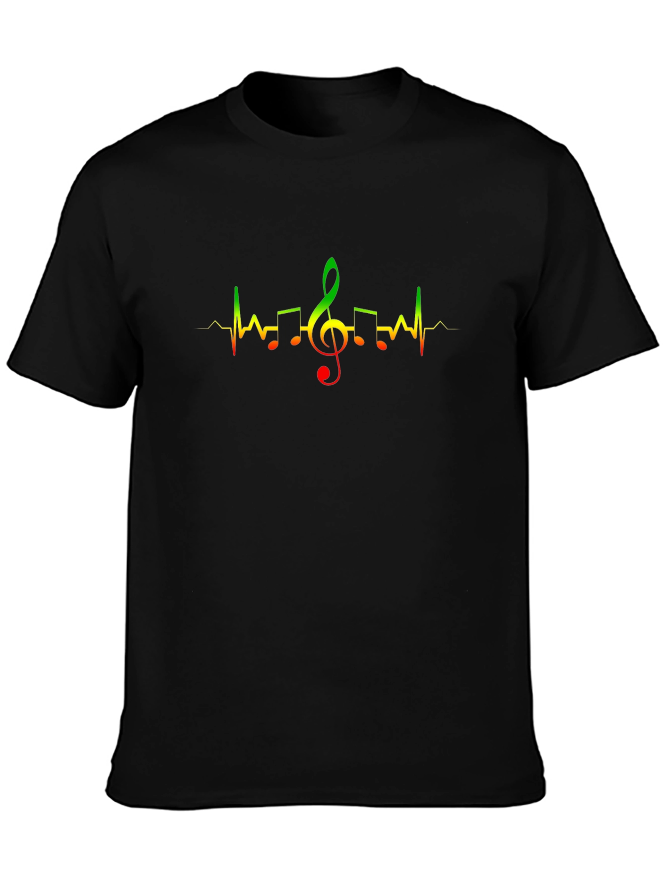 Music Heartbeat Black T-Shirt