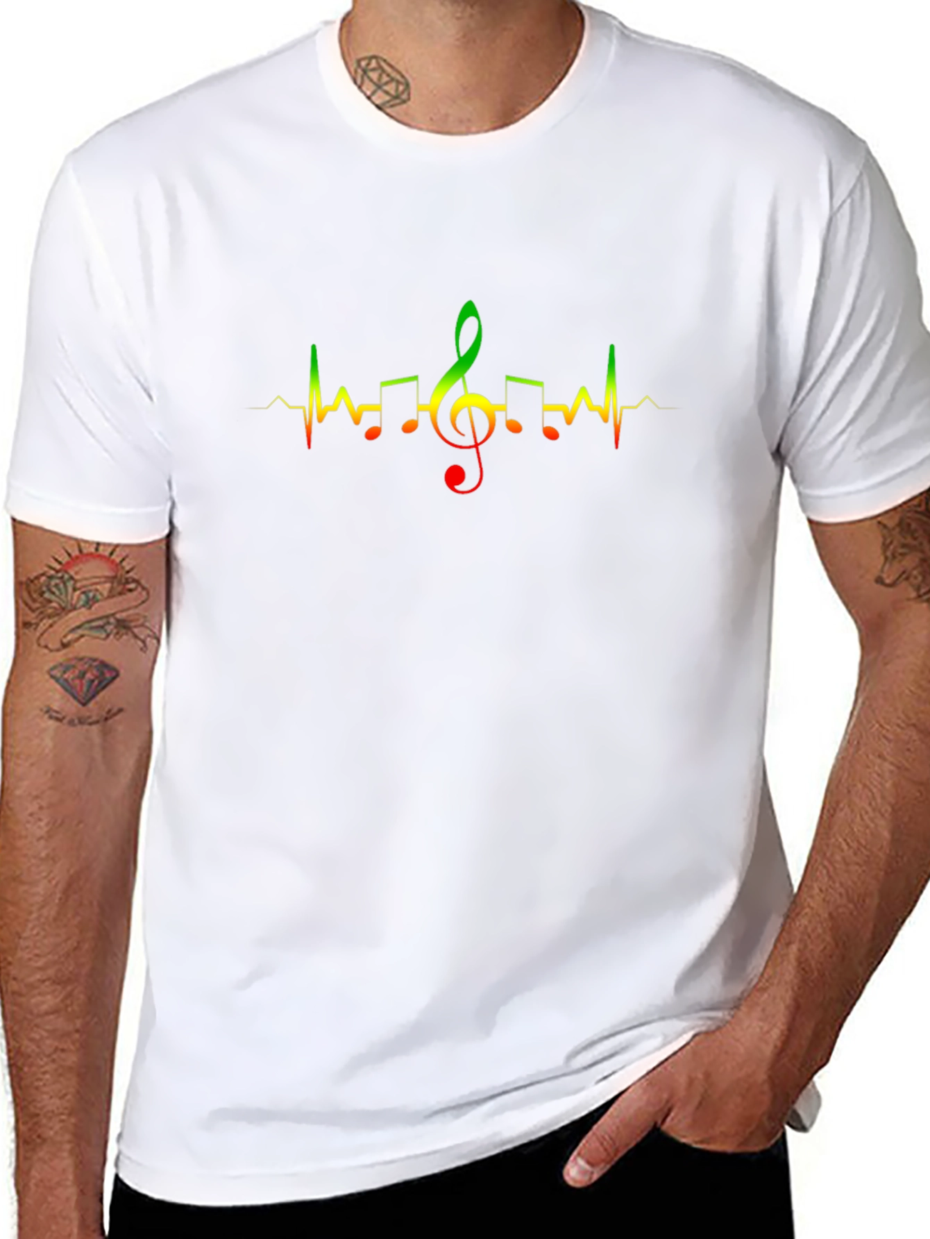 Music Heartbeat Black T-Shirt