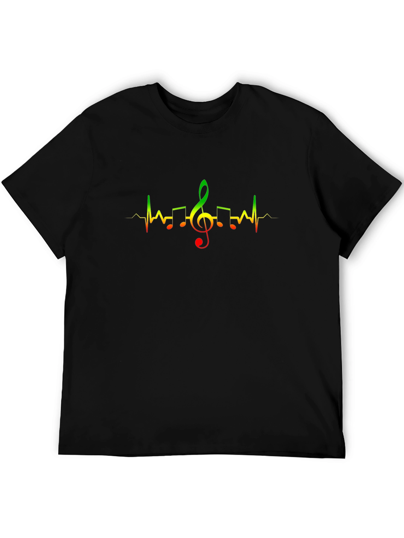 Music Heartbeat Black T-Shirt