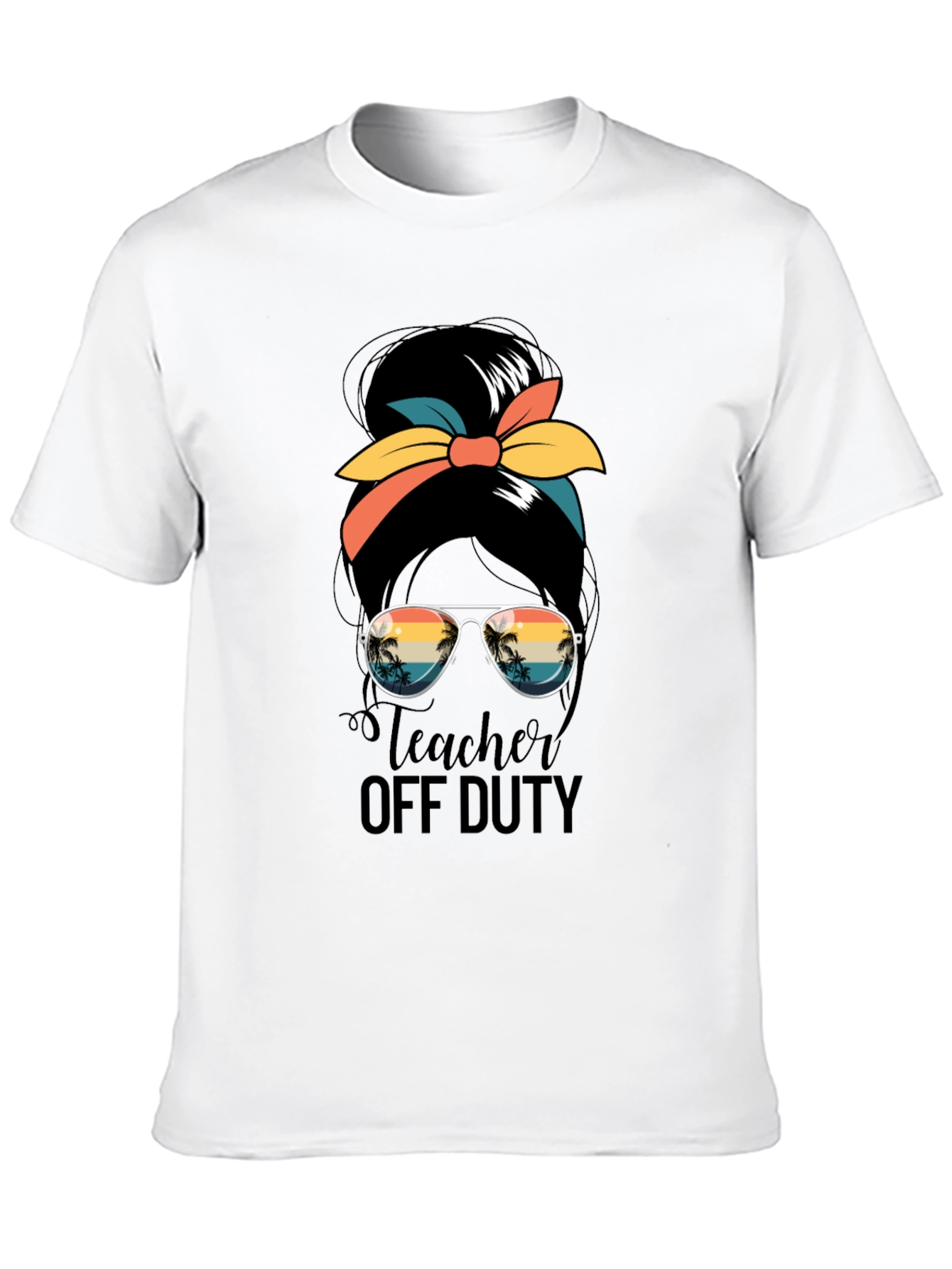 Teacher Off Duty Messy Bun Graphic Tee