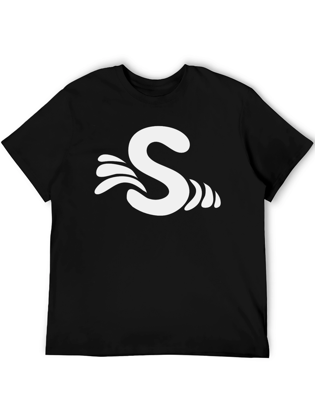 S Wave Black T-Shirt - Stylish and Comfortable