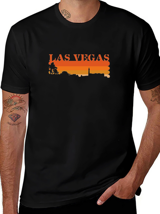 Las Vegas Skyline Graphic Tee - Retro Style T-Shirt
