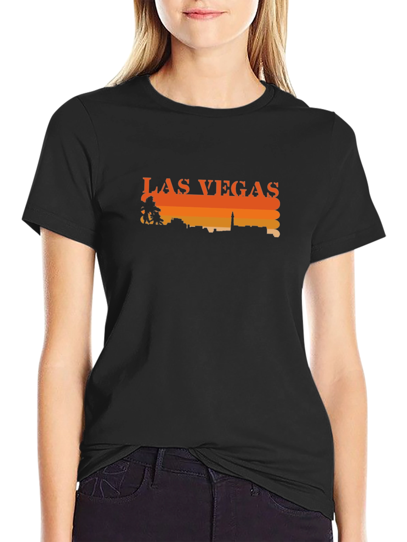 Las Vegas Skyline Graphic Tee - Retro Style T-Shirt