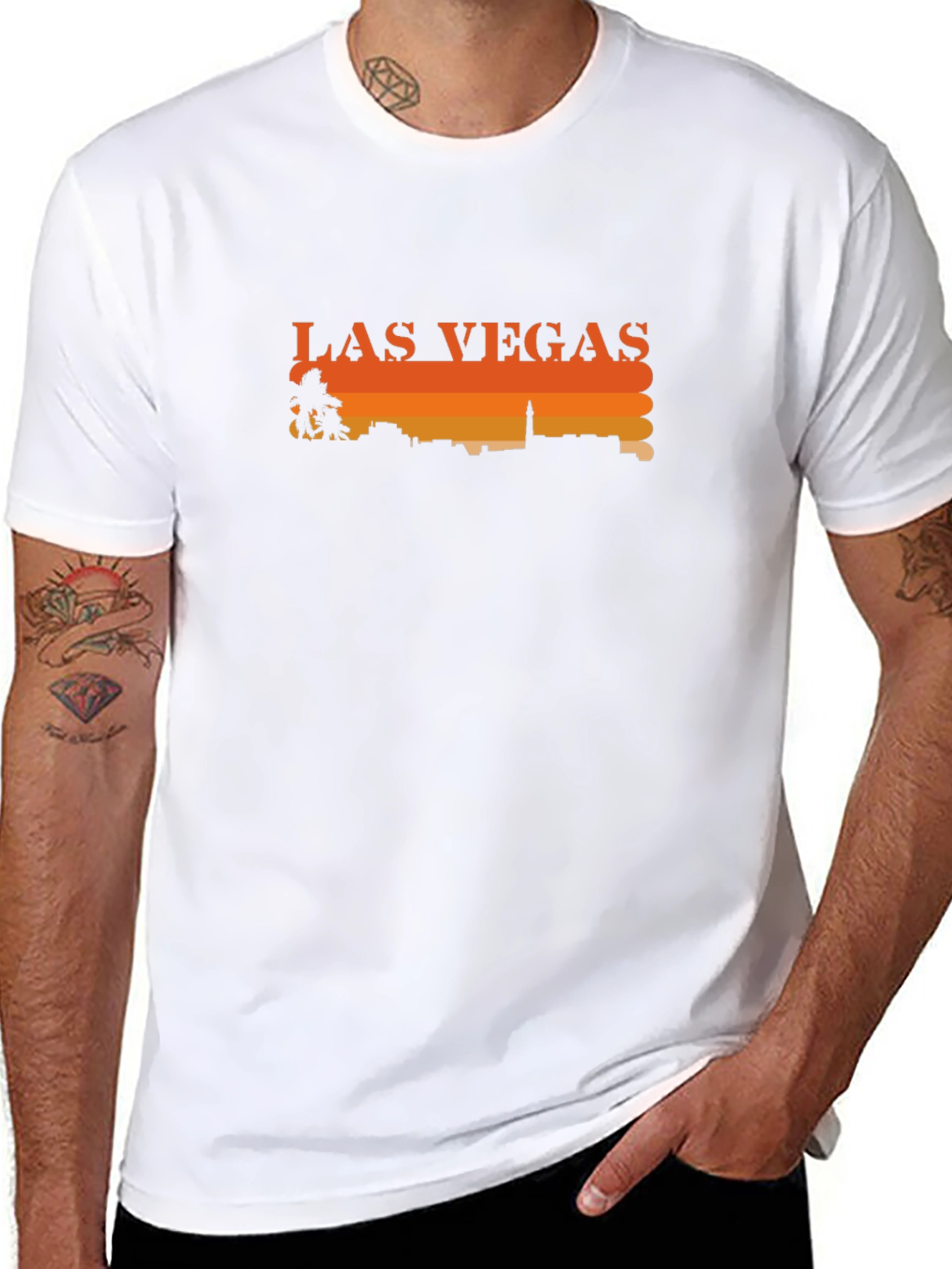 Las Vegas Skyline Graphic Tee - Retro Style T-Shirt