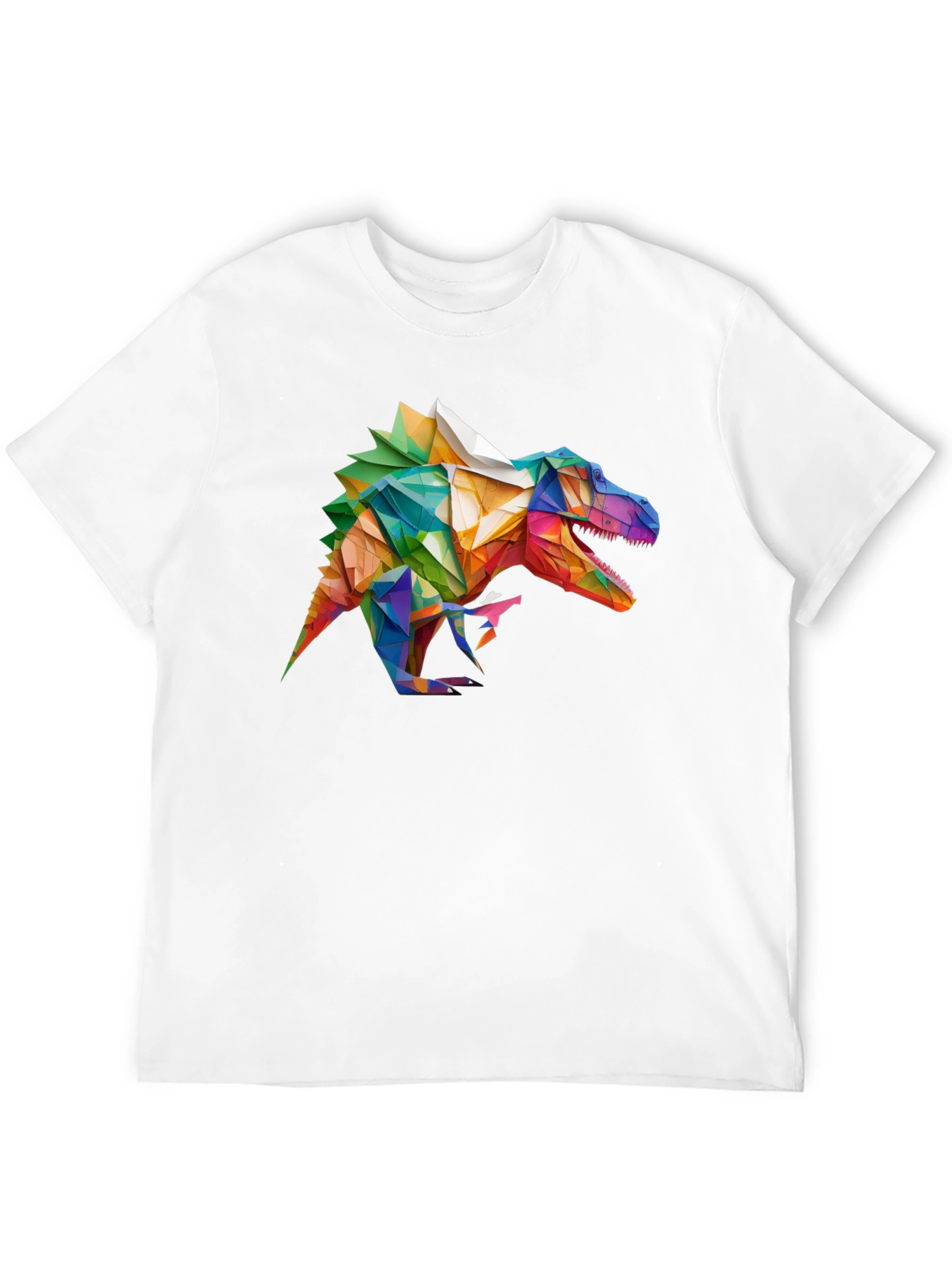 Geometric Dinosaur Graphic T-Shirt - Black