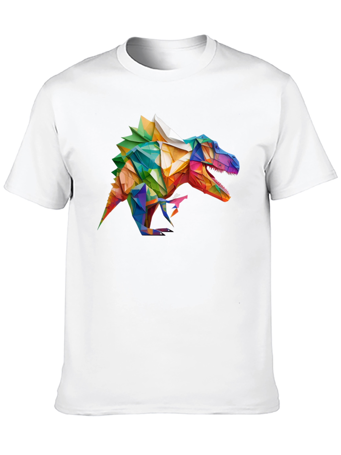 Geometric Dinosaur Graphic T-Shirt - Black