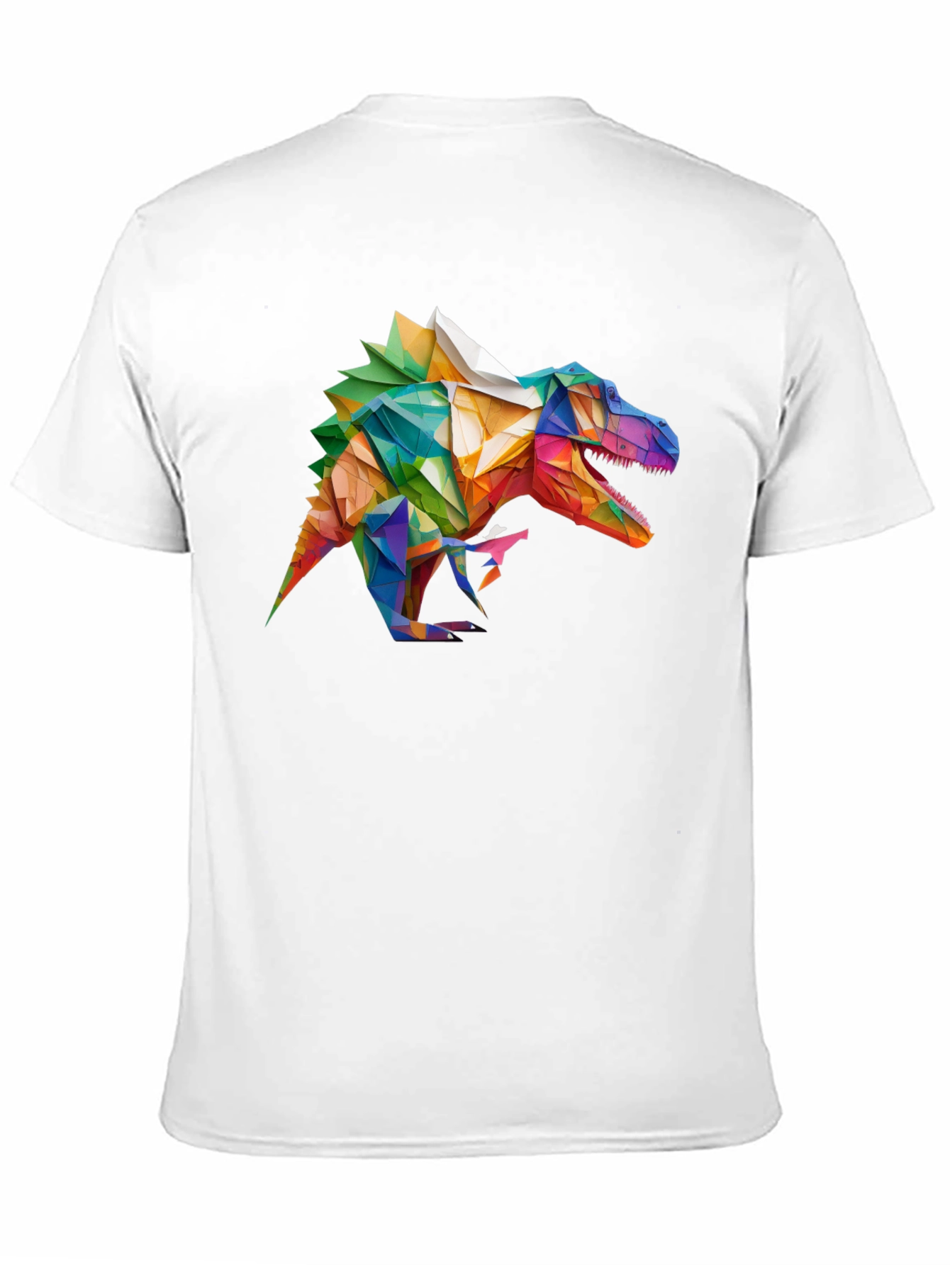 Geometric Dinosaur Graphic T-Shirt - Black