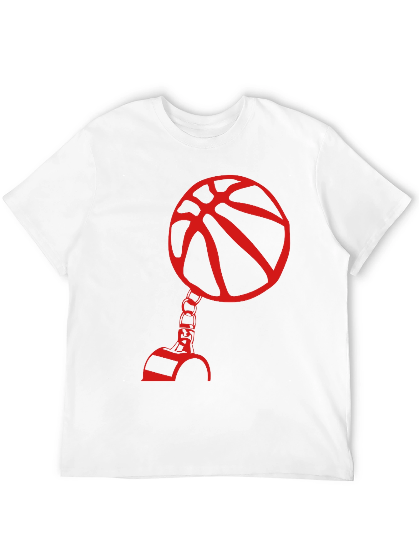 Red Basketball Graphic Print Black T-Shirt