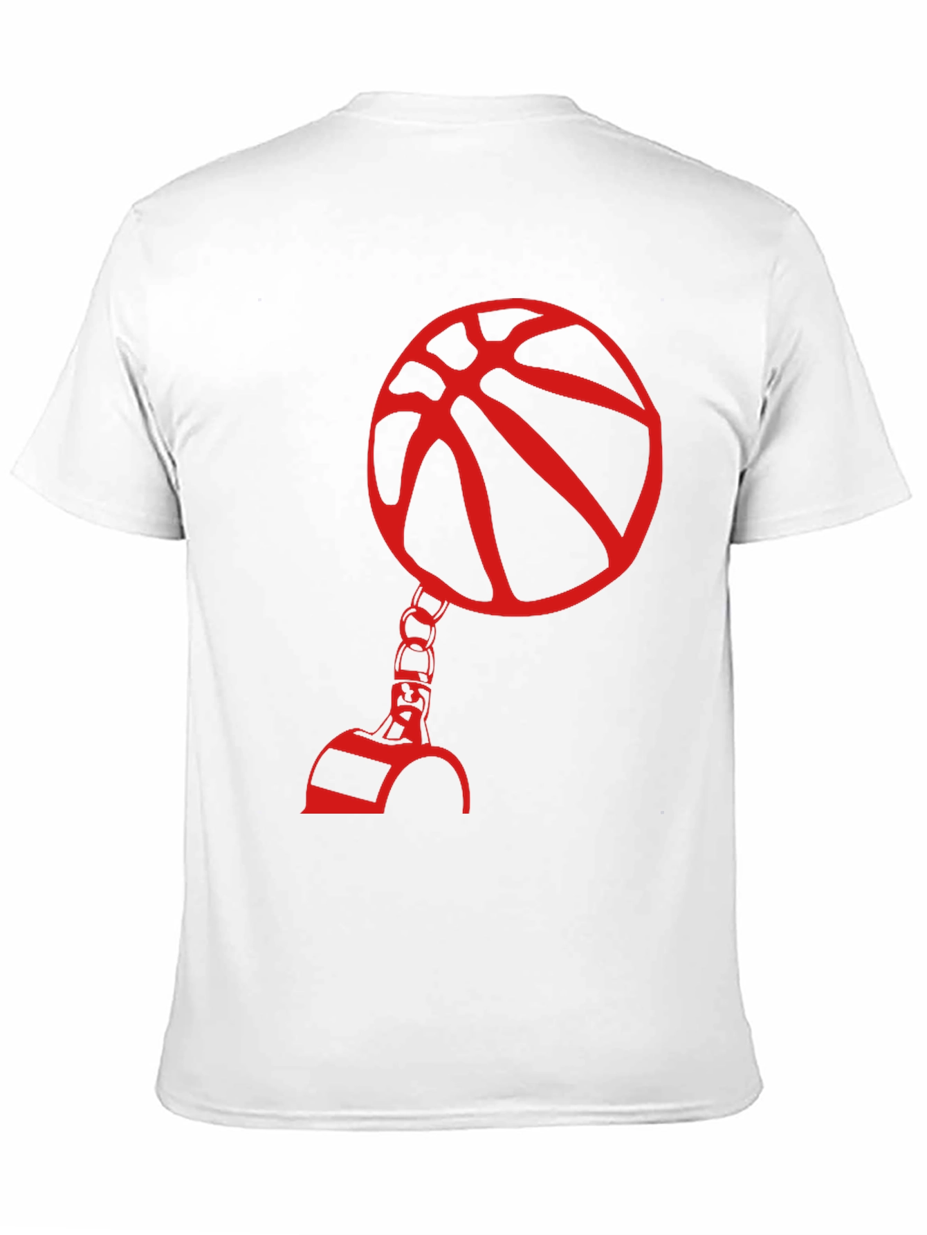 Red Basketball Graphic Print Black T-Shirt