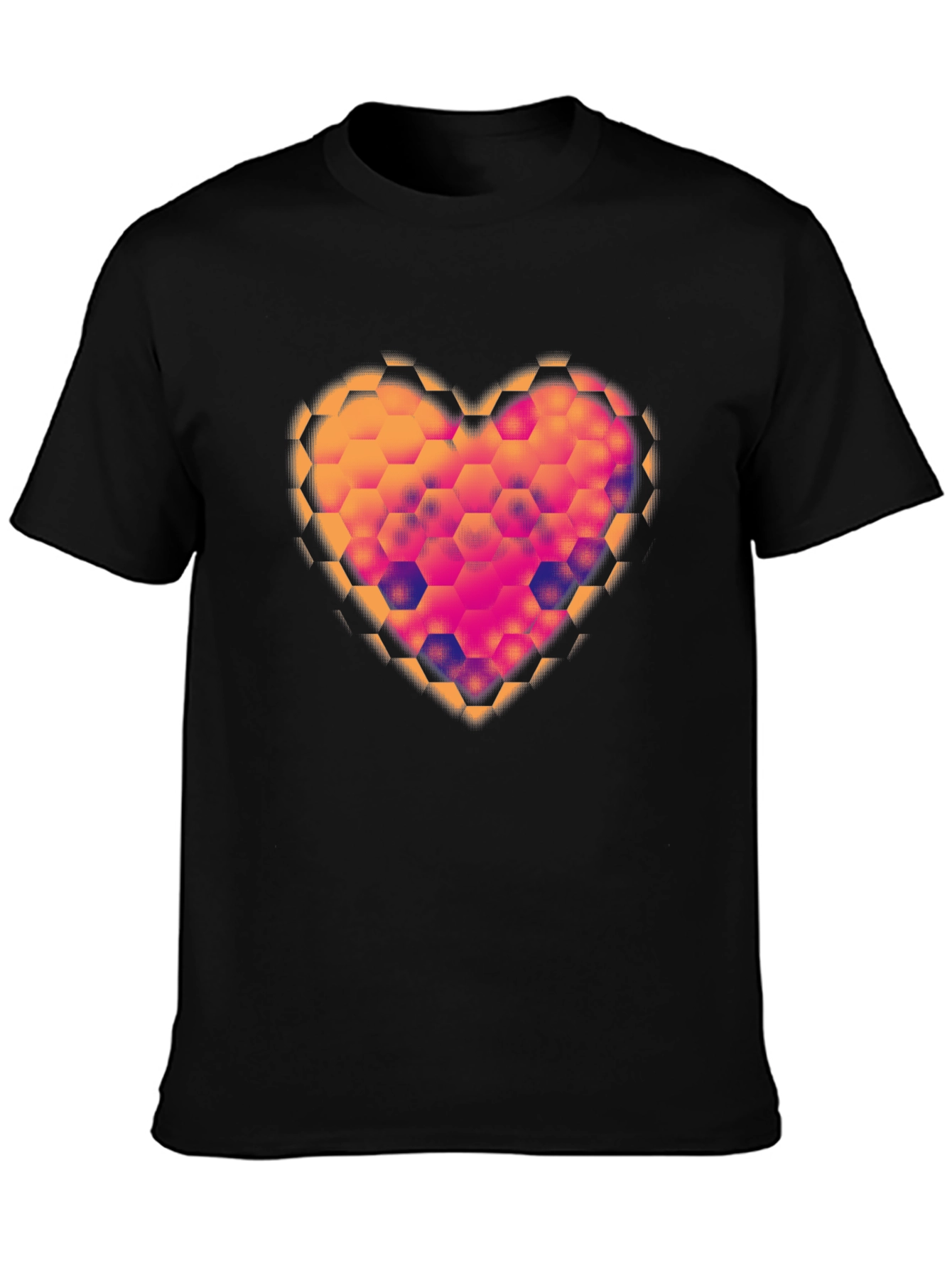 Geometric Heart Black T-Shirt