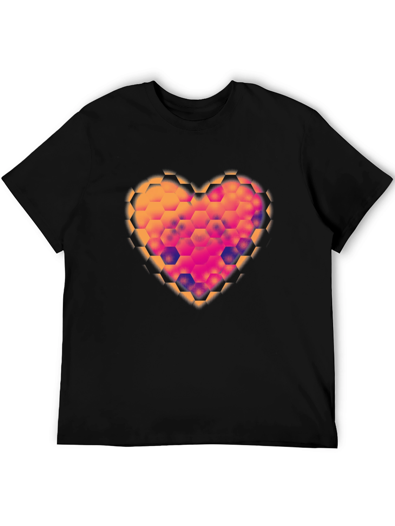 Geometric Heart Black T-Shirt