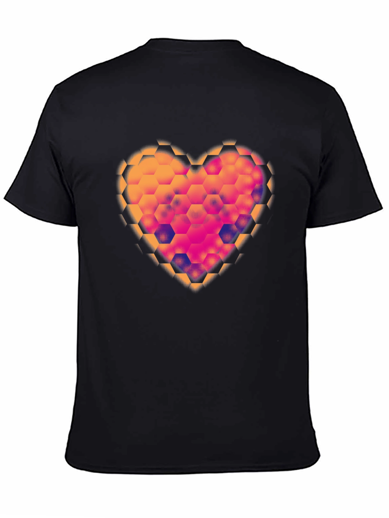 Geometric Heart Black T-Shirt