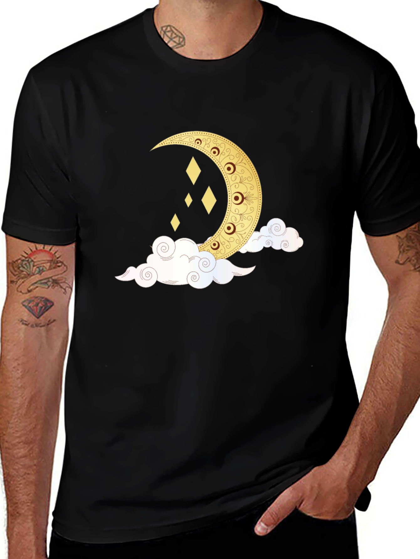 Crescent Moon & Clouds Graphic Tee
