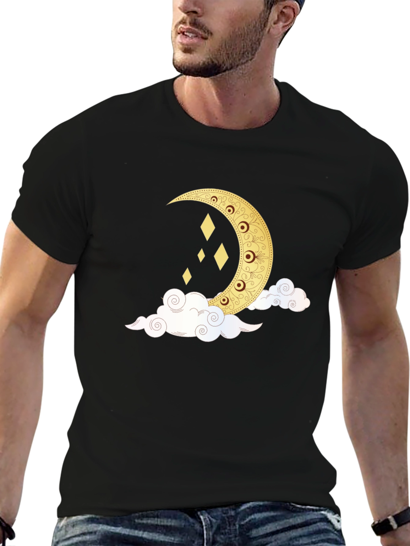 Crescent Moon & Clouds Graphic Tee