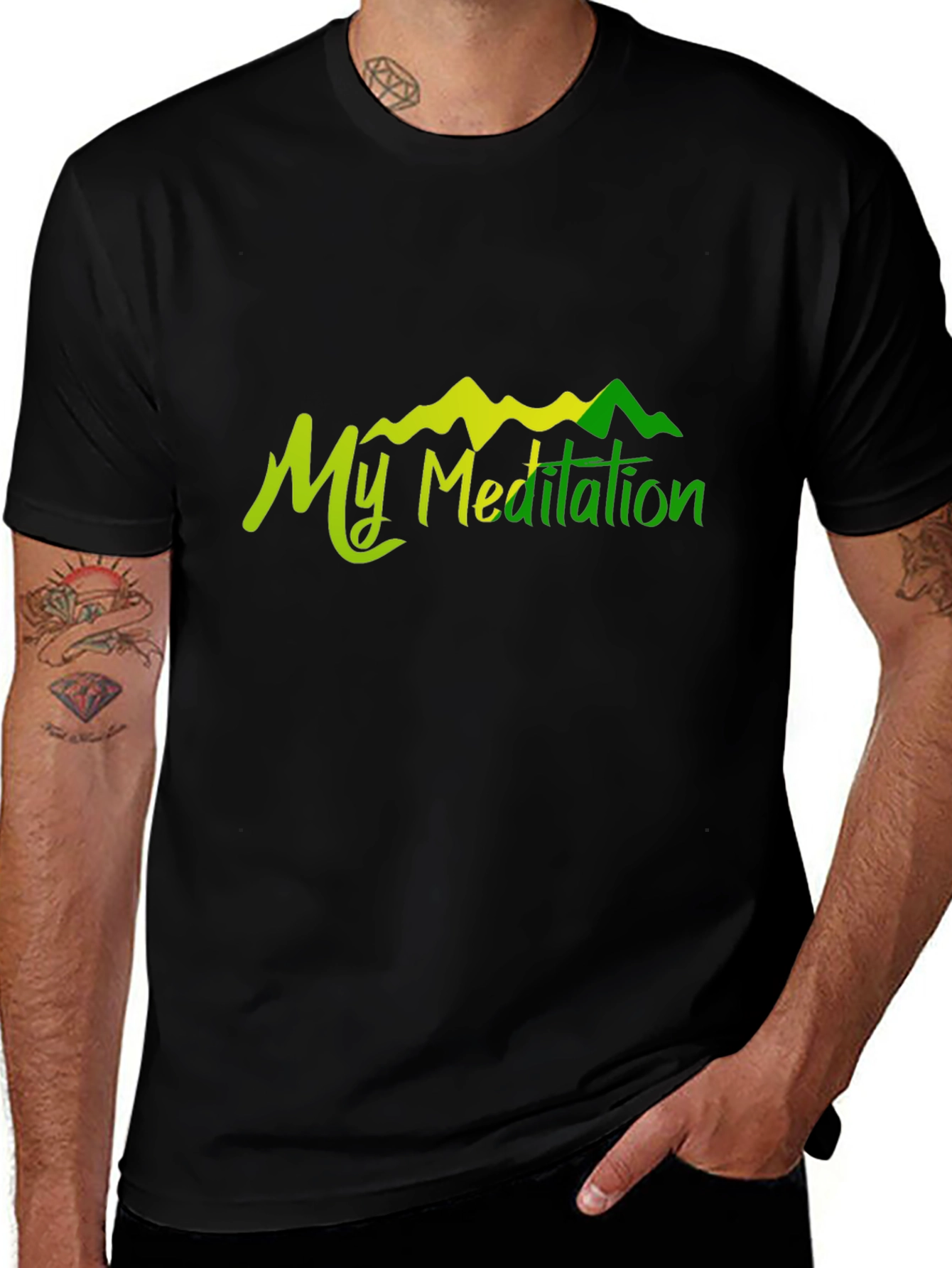 My Meditation Black Cotton T-Shirt