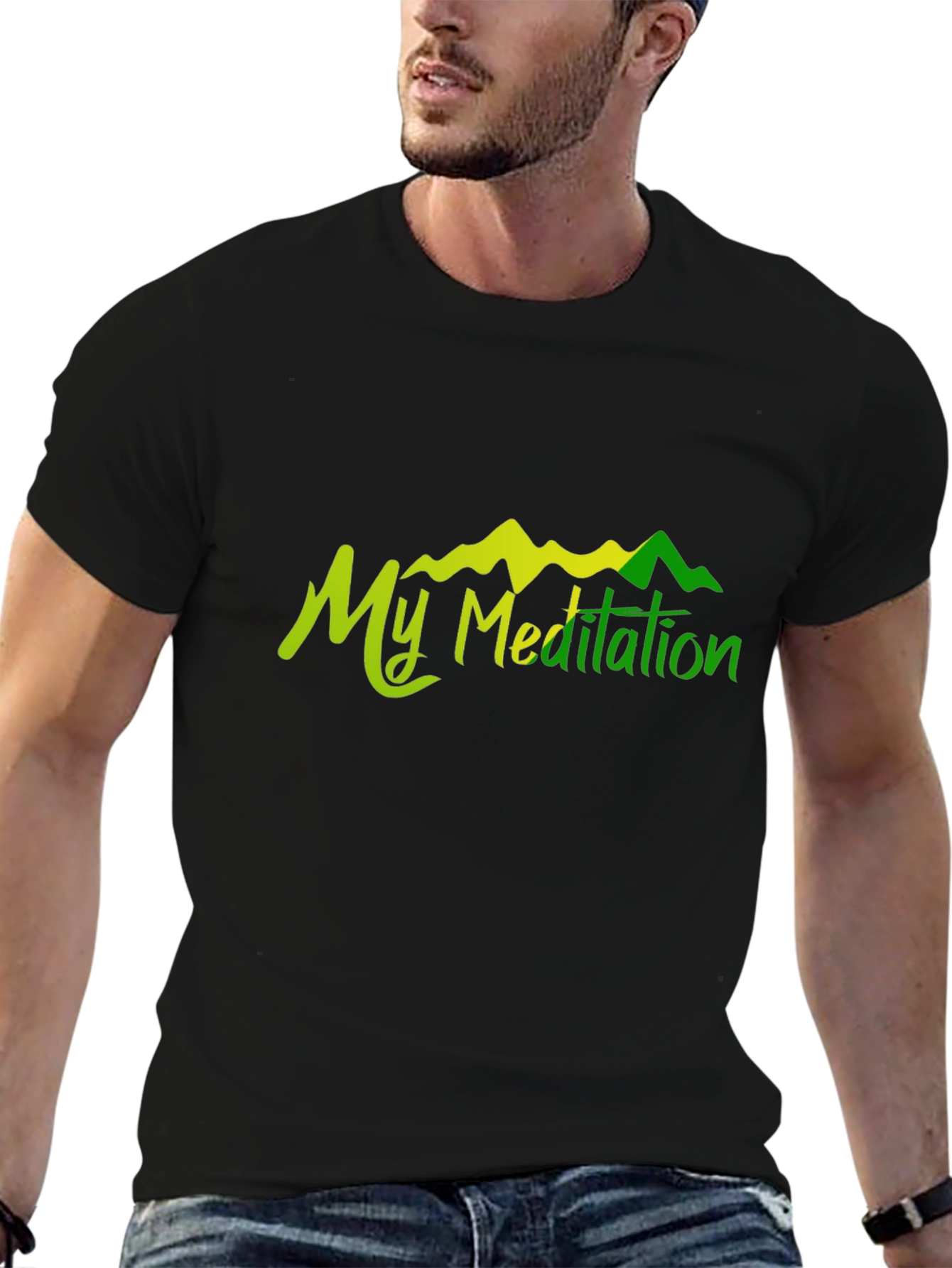 My Meditation Black Cotton T-Shirt