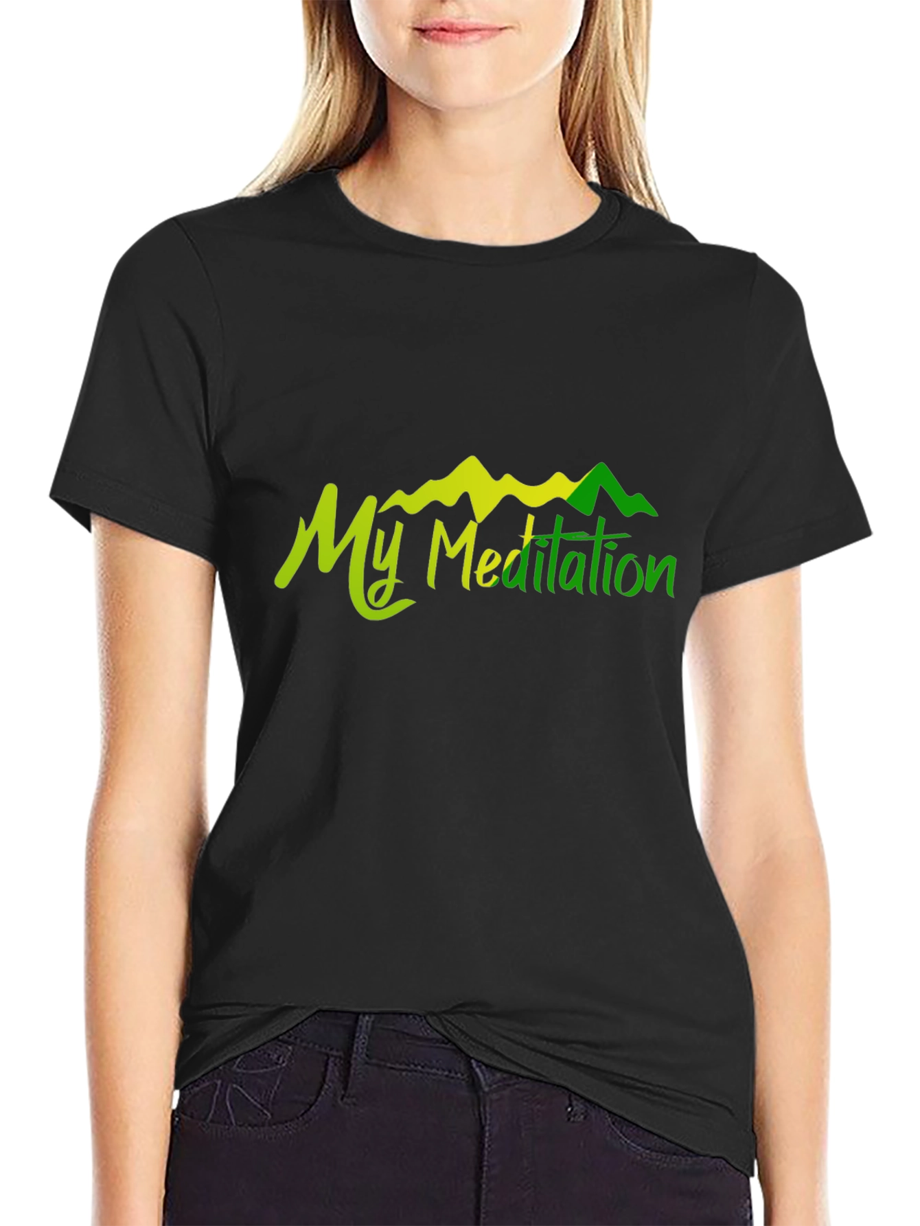 My Meditation Black Cotton T-Shirt