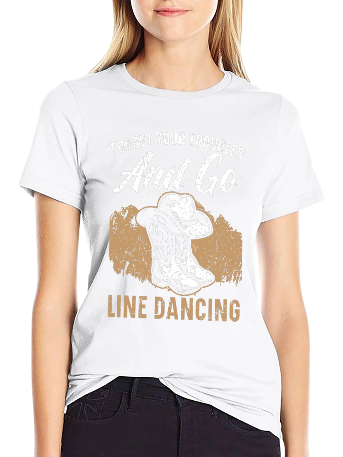Line Dancing Graphic Tee - Country Western Style