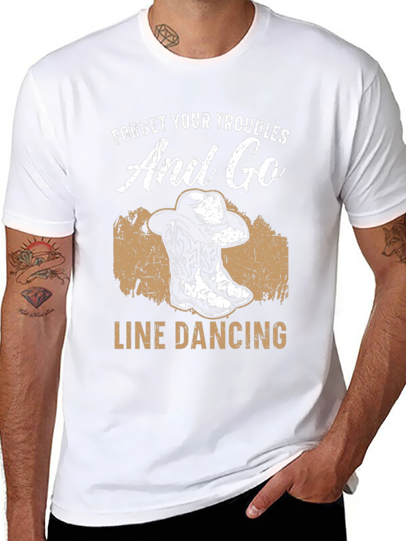 Line Dancing Graphic Tee - Country Western Style