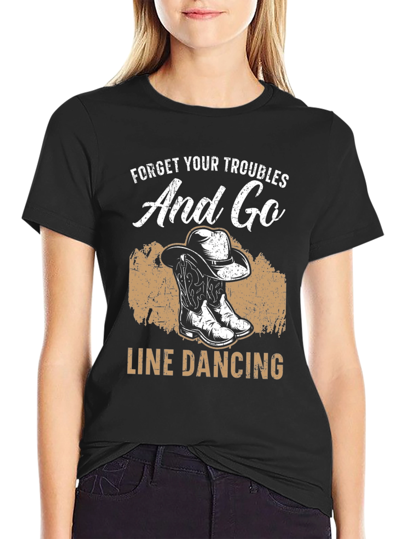 Line Dancing Graphic Tee - Country Western Style
