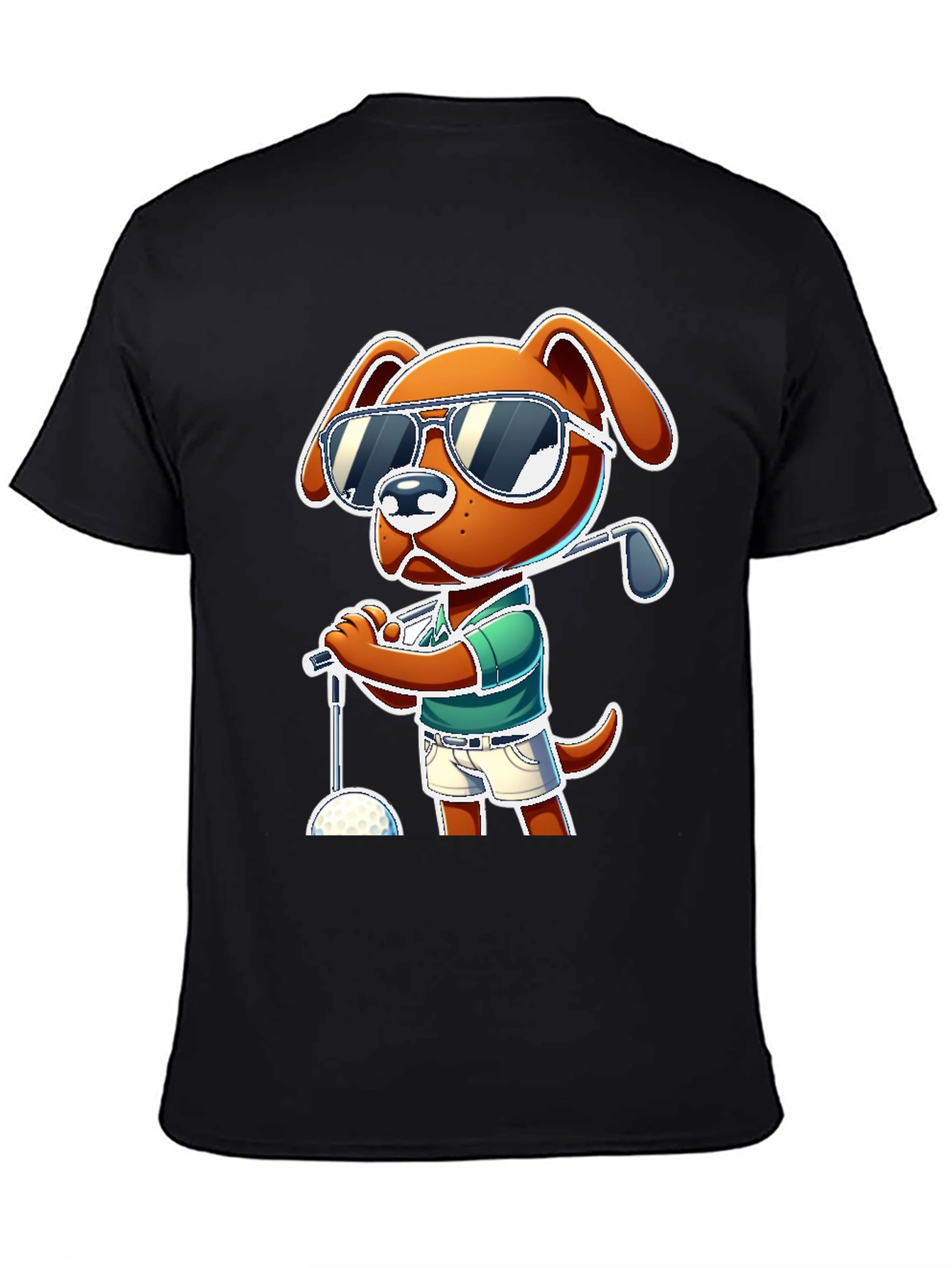 Dog Golfer T-Shirt - Cool Cartoon Design