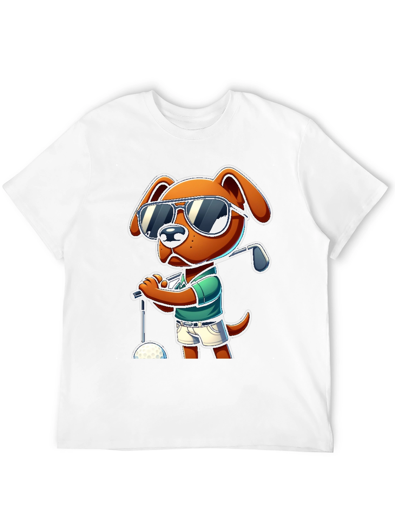 Dog Golfer T-Shirt - Cool Cartoon Design