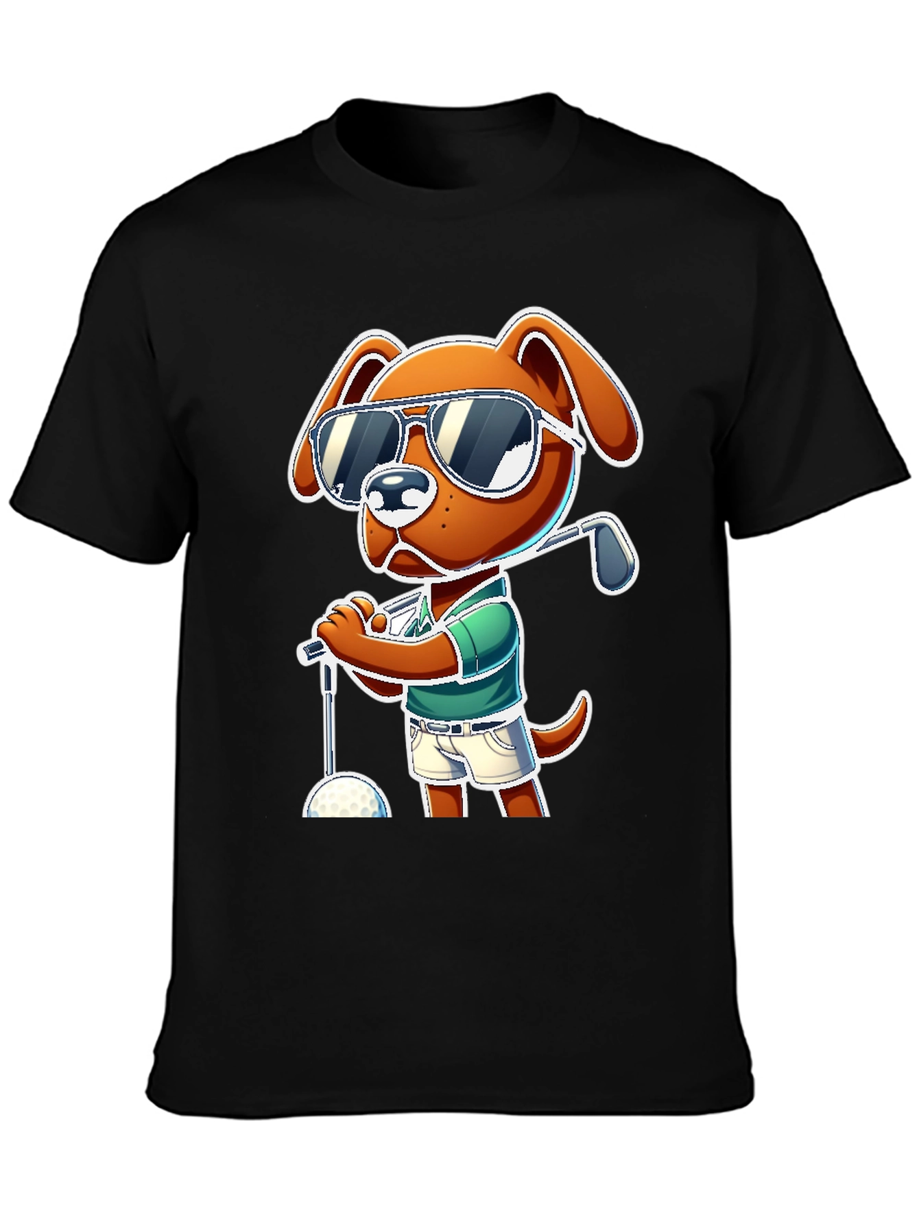Dog Golfer T-Shirt - Cool Cartoon Design