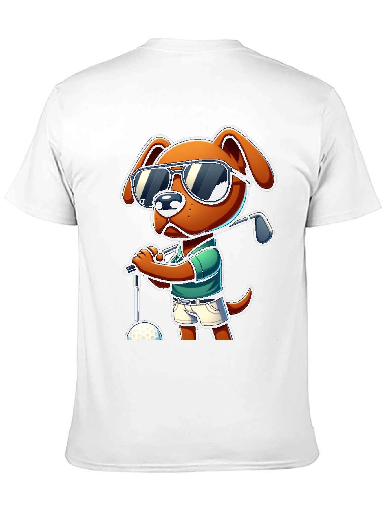 Dog Golfer T-Shirt - Cool Cartoon Design
