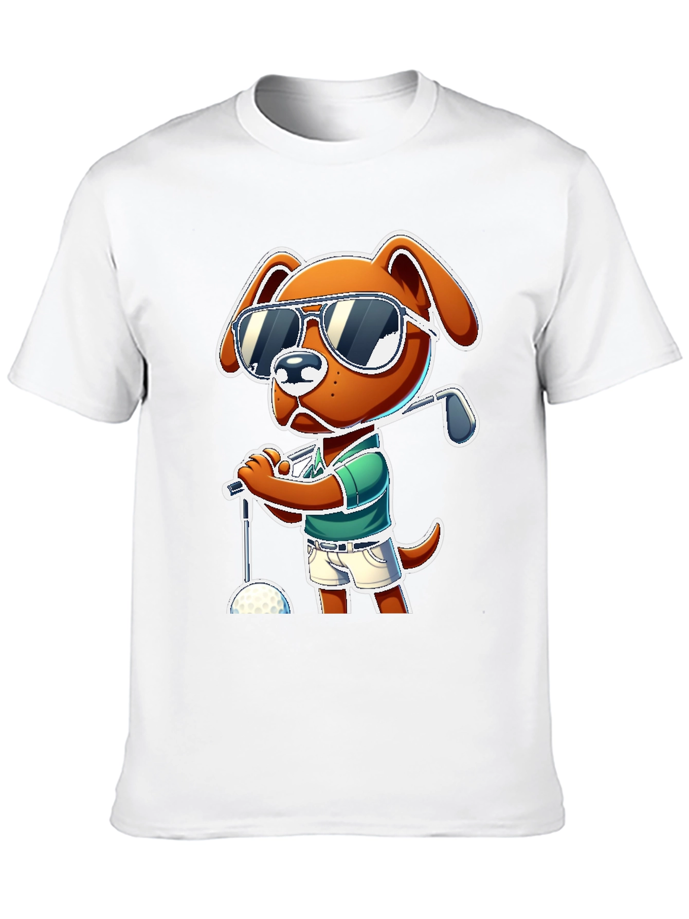 Dog Golfer T-Shirt - Cool Cartoon Design