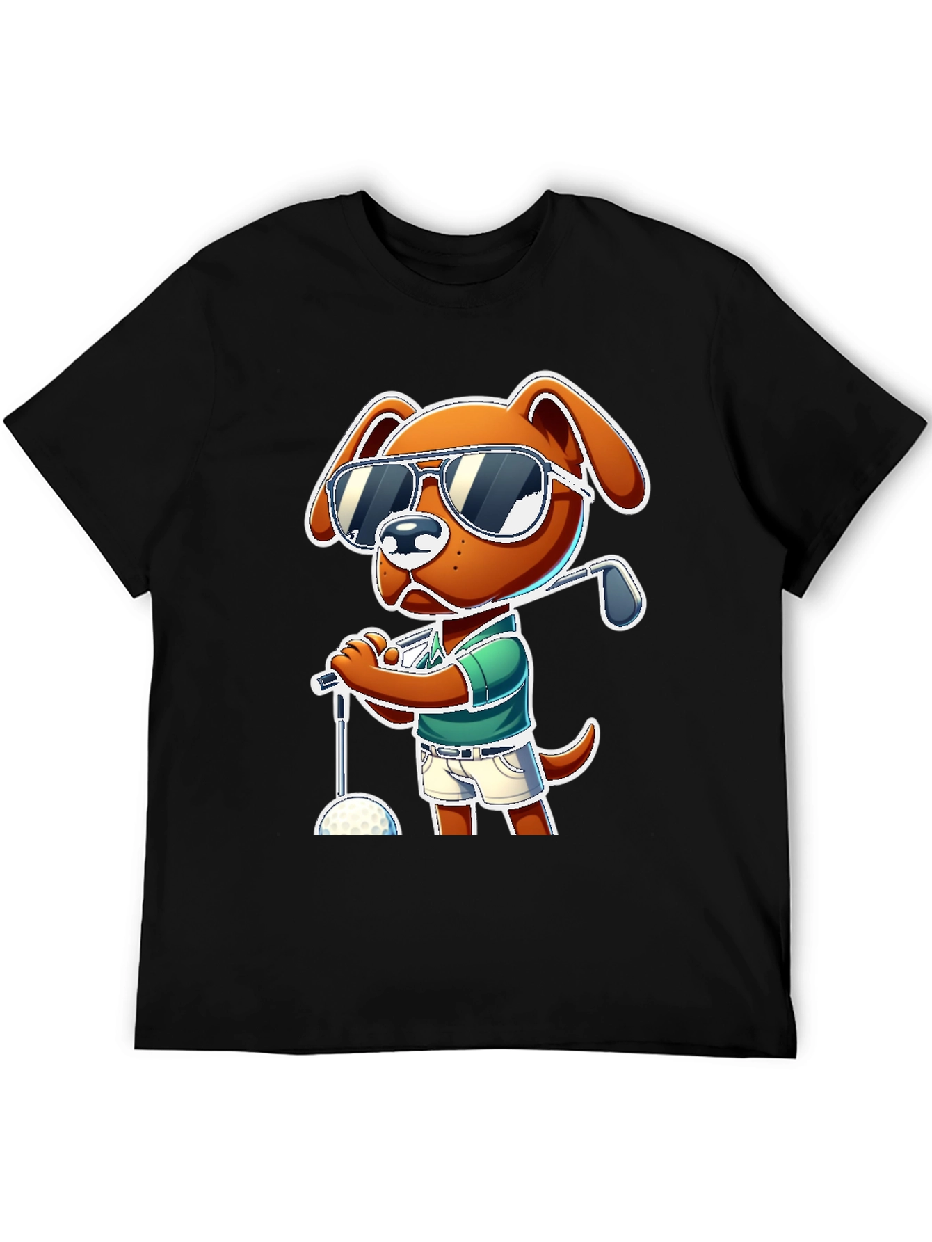 Dog Golfer T-Shirt - Cool Cartoon Design