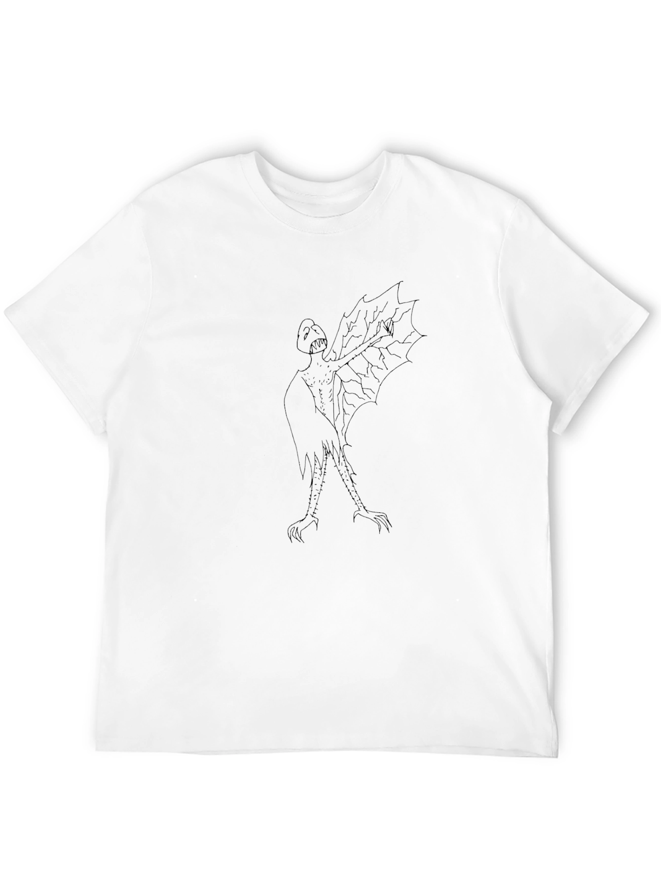 Mens Black Graphic Tee - Monster Print