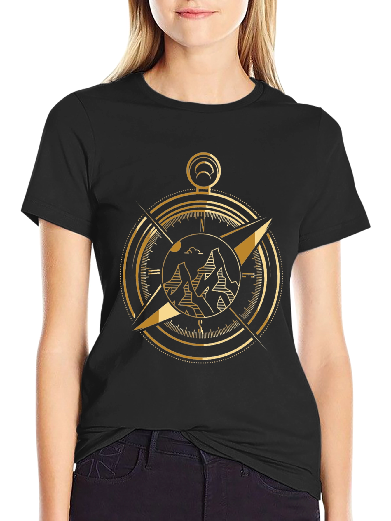 Golden Compass Graphic Black T-Shirt