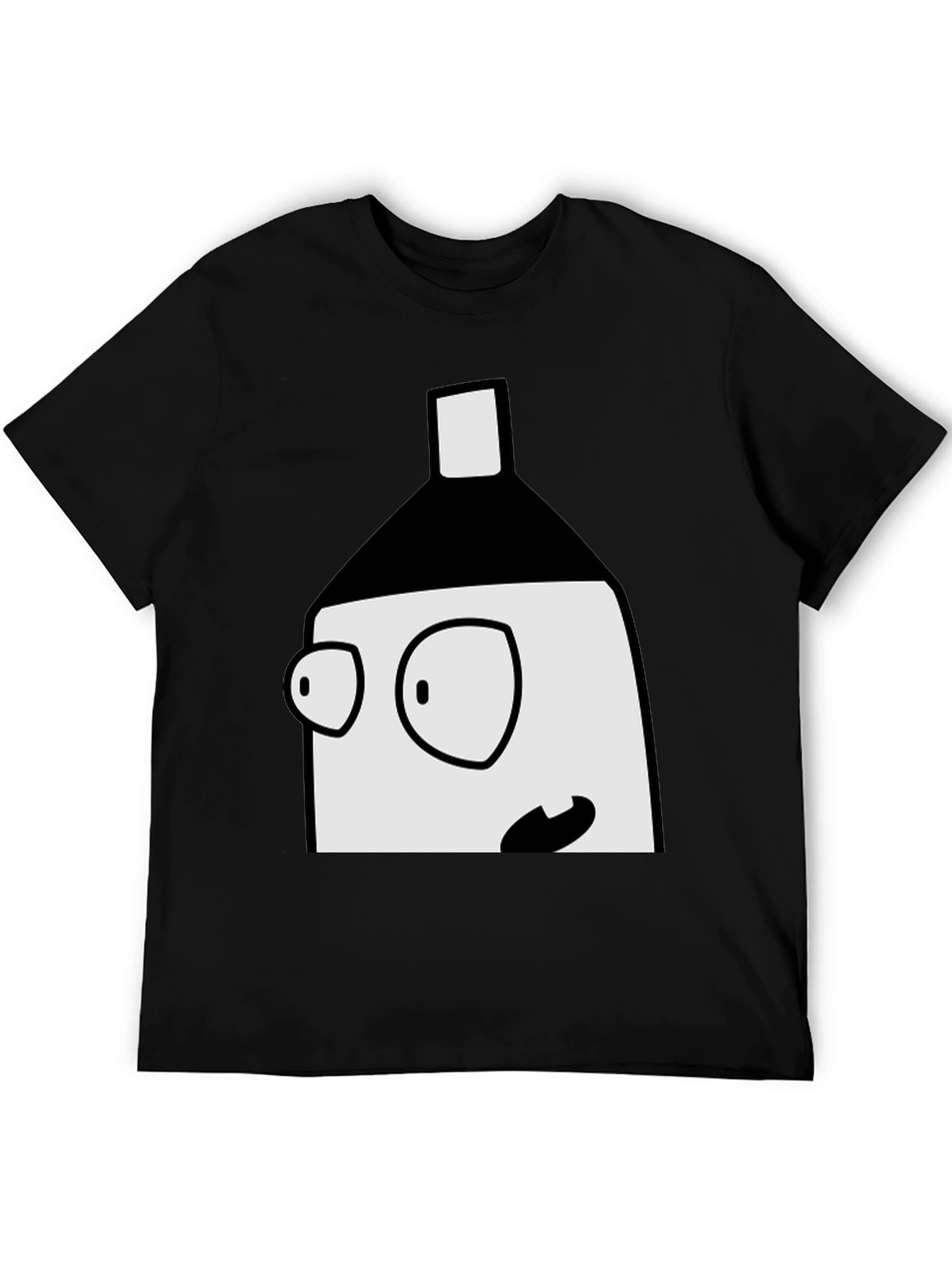 Cartoon Face Black T-Shirt