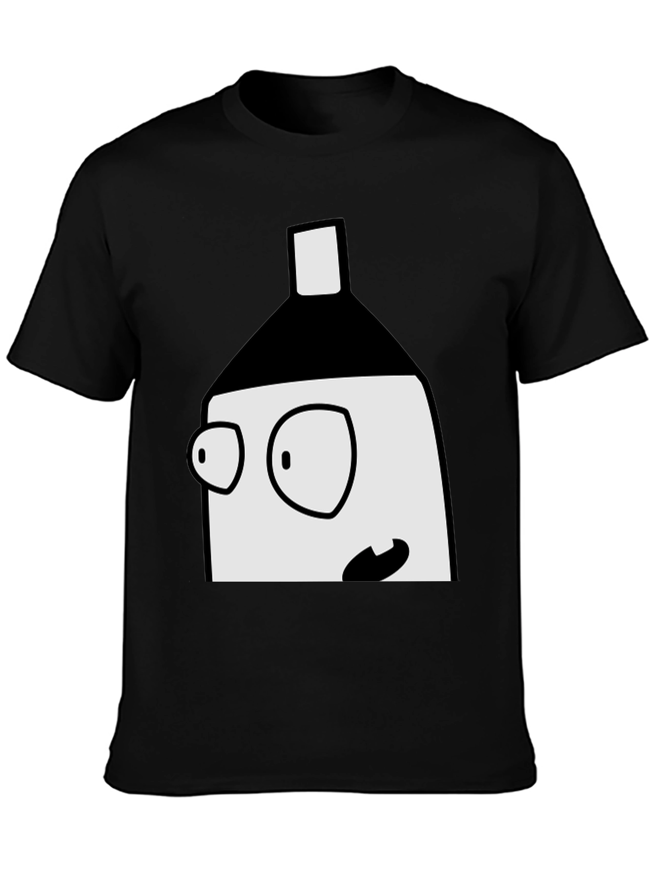 Cartoon Face Black T-Shirt