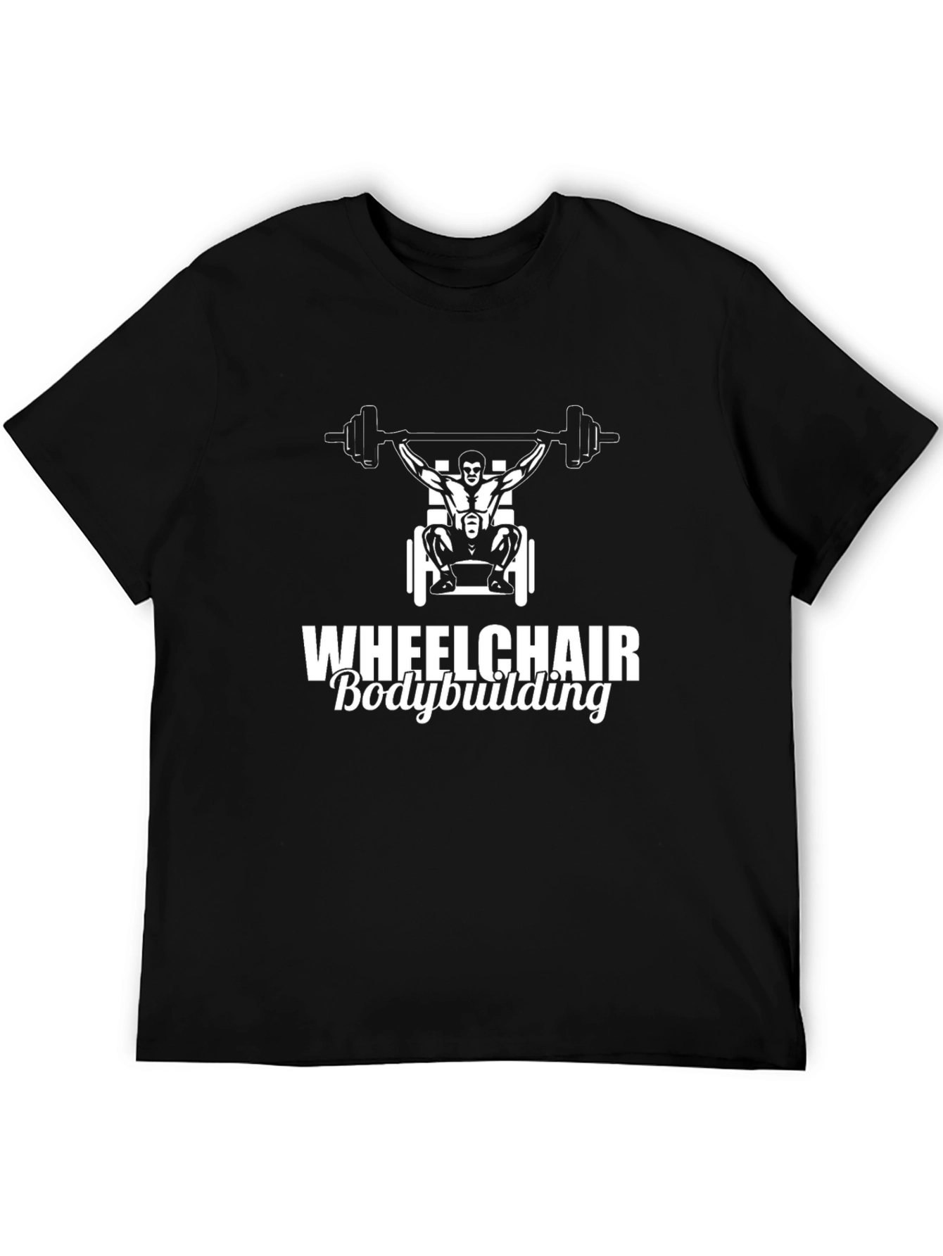 Wheelchair Bodybuilding Graphic T-Shirt Black Unisex