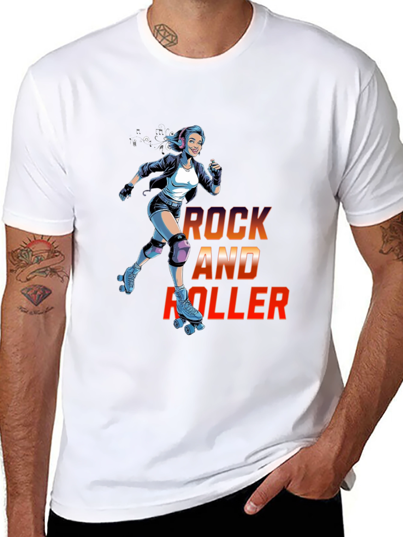 Rock and Roller Graphic T-Shirt - Cool Retro Design
