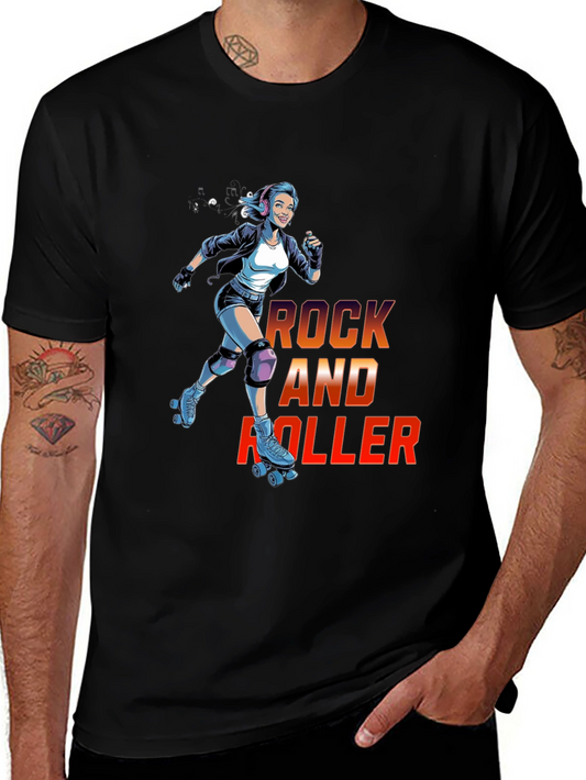 Rock and Roller Graphic T-Shirt - Cool Retro Design