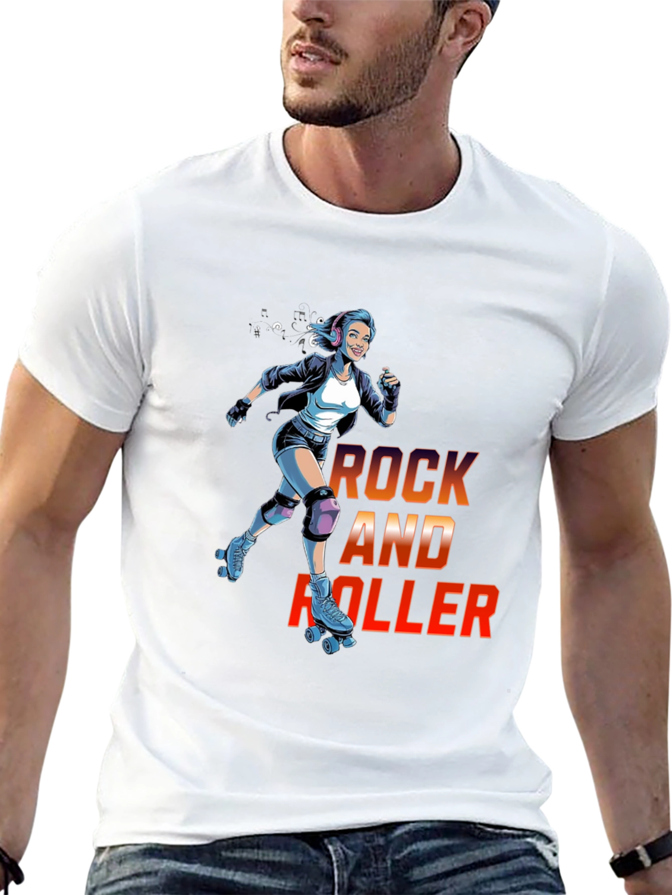 Rock and Roller Graphic T-Shirt - Cool Retro Design