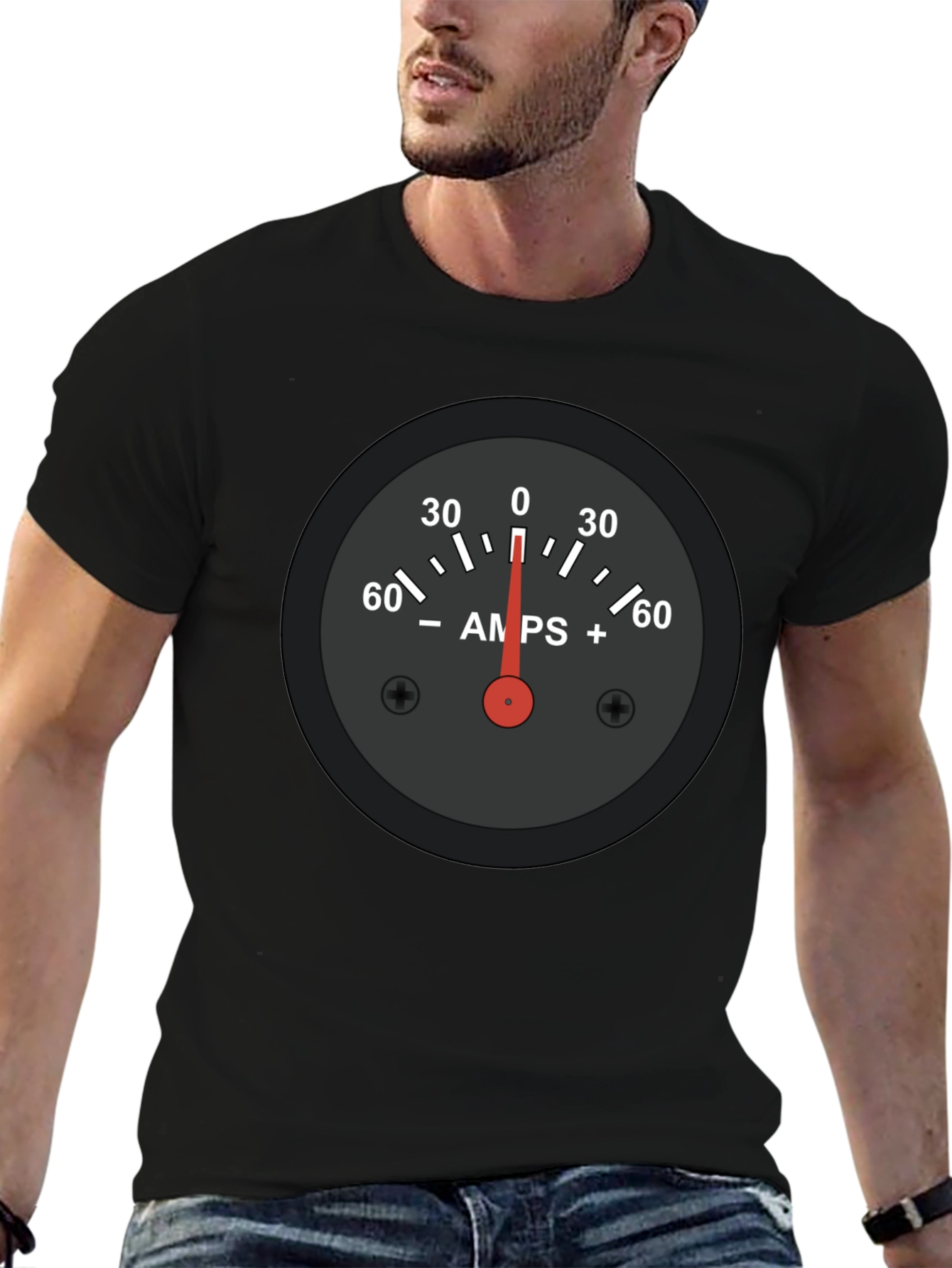 Amps Gauge Graphic Tee - Cool Automotive Shirt