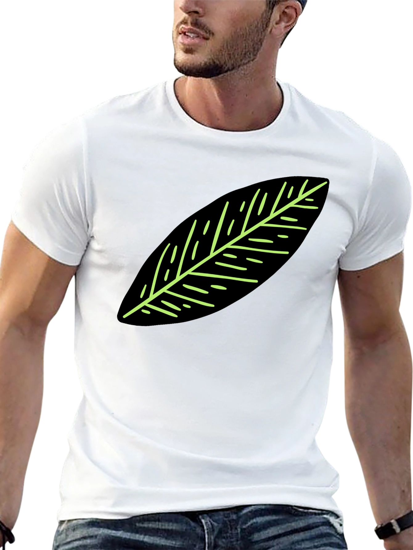 Leaf Graphic Black T-Shirt