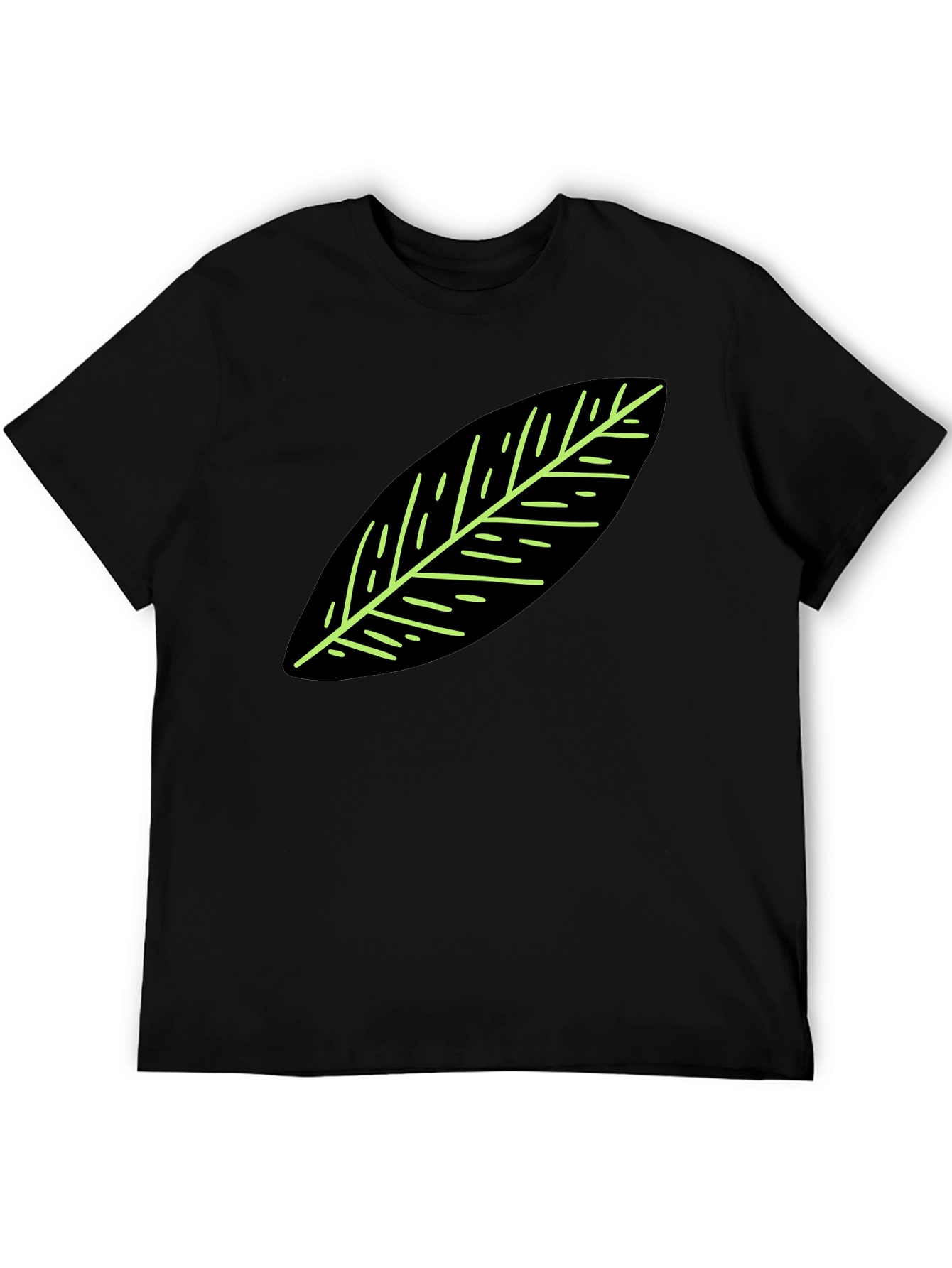 Leaf Graphic Black T-Shirt