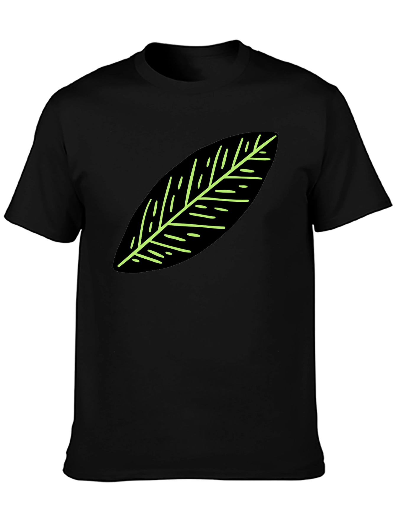 Leaf Graphic Black T-Shirt