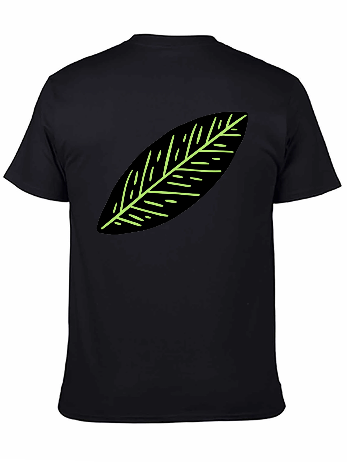 Leaf Graphic Black T-Shirt